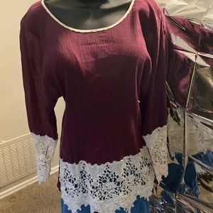 Burgundy Umgee blouse L